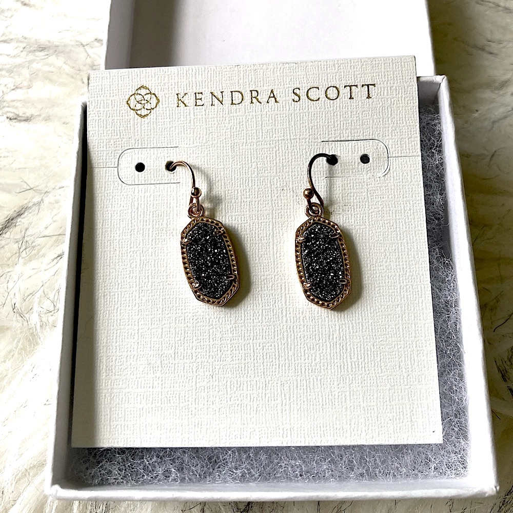 ✨Kendra Scott Drop Earrings in Platinum Drusy✨